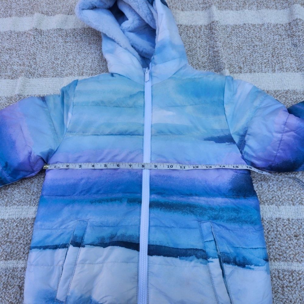 Abercrombie Kids Blue and Purple Puffer Jacket with Hood.. Revirsable - Picture 4 of 7